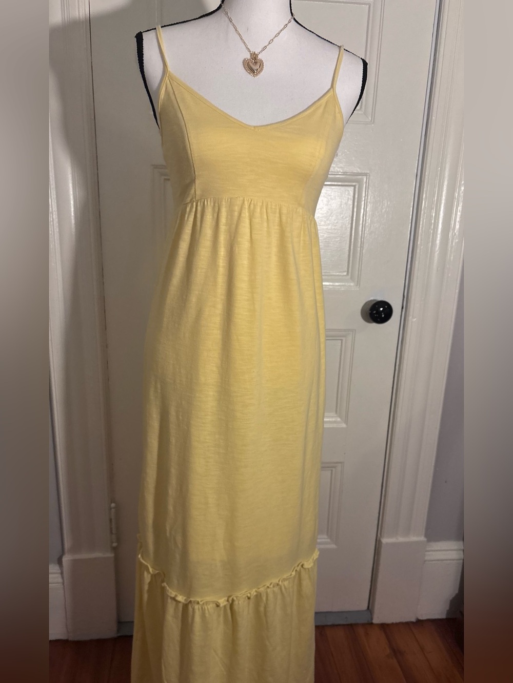 Sunny Yellow Spaghetti-Strap Maxi Dress